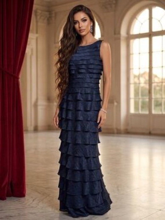 Adrianna Papell Dresses & Skirts - Adrianna Papell Iridescent Tiered Layered Taffeta Gown Size 10